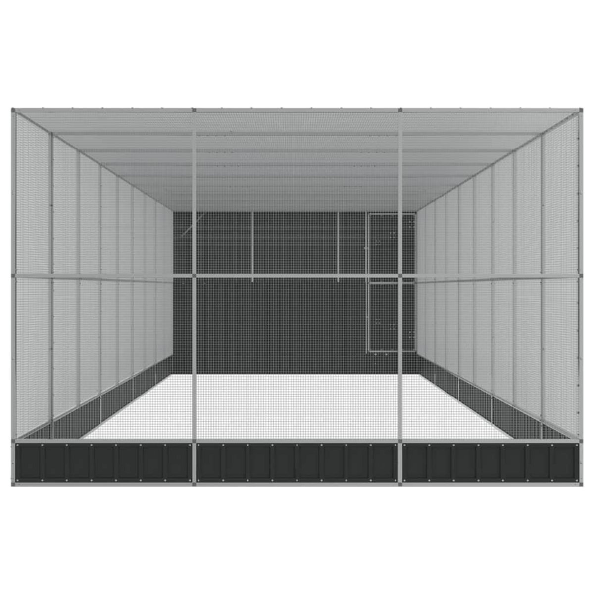 VIDAXL Voliere avec extension argente 1118x303x216 cm acier