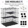 Voir la diapositive 6 : PAWHUT Cage parc enclos rongeurs modulable dim. L 111 x l 75 x H 119 cm 3 niveaux 4 portes fil métallique noir