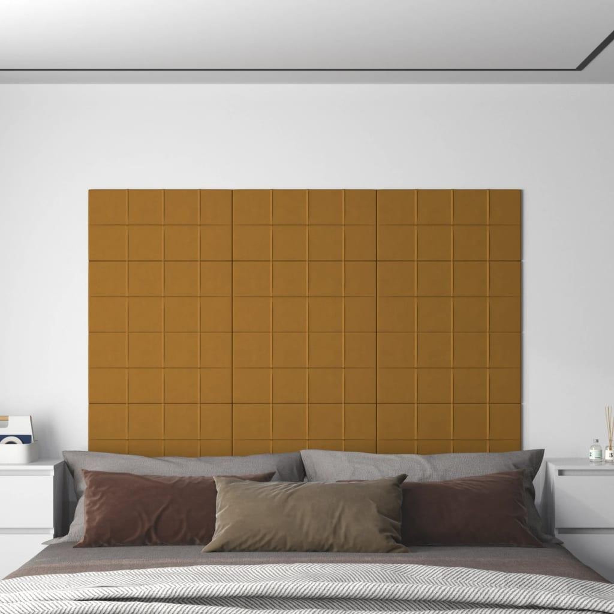 Voir la diapositive 1 : VIDAXL Panneaux muraux 12 pcs Marron 60x30 cm Velours 2,16 m^2