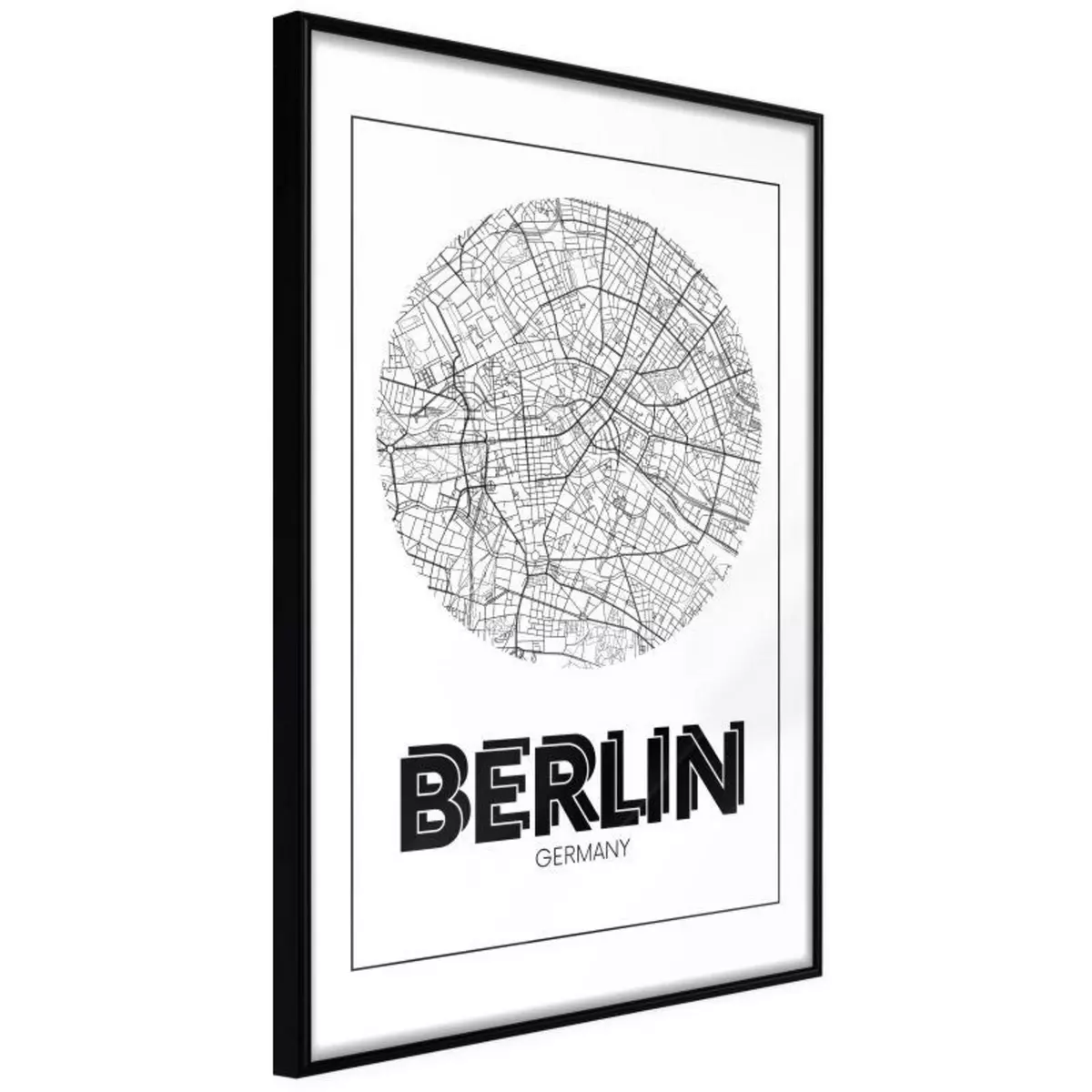 Paris Prix Affiche Murale Encadrée  City Map Berlin Round 