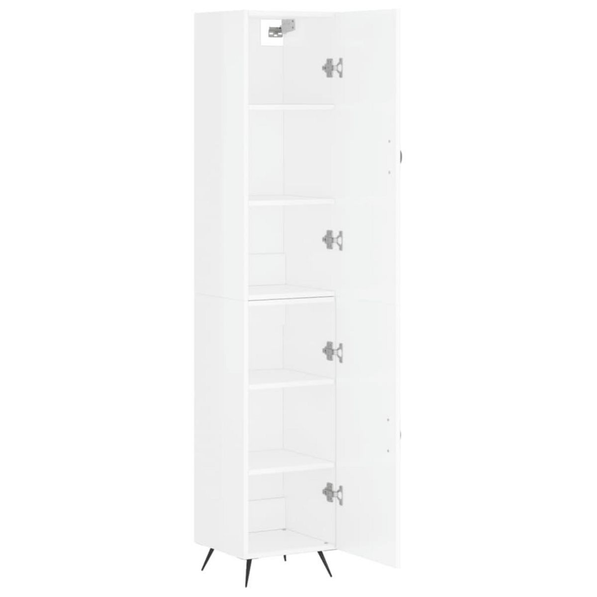VIDAXL Buffet haut Blanc brillant 34,5x34x180 cm Bois d'ingenierie