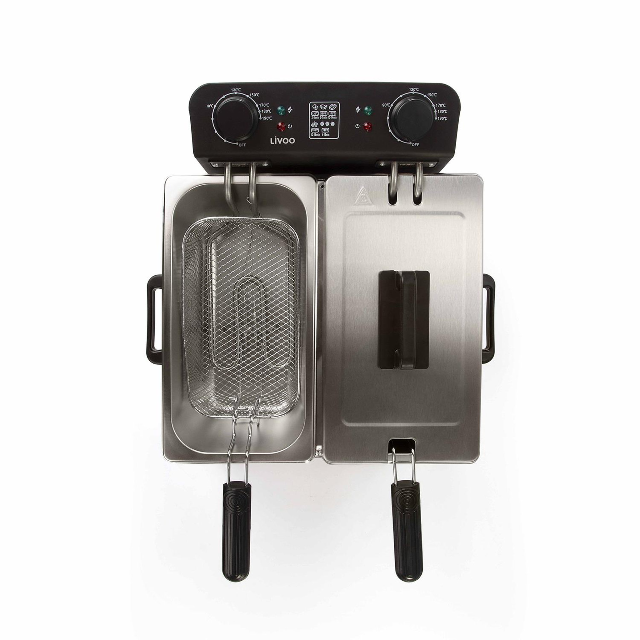 Voir la diapositive 2 : LIVOO Friteuse double 2x3l 3300w inox - doc217