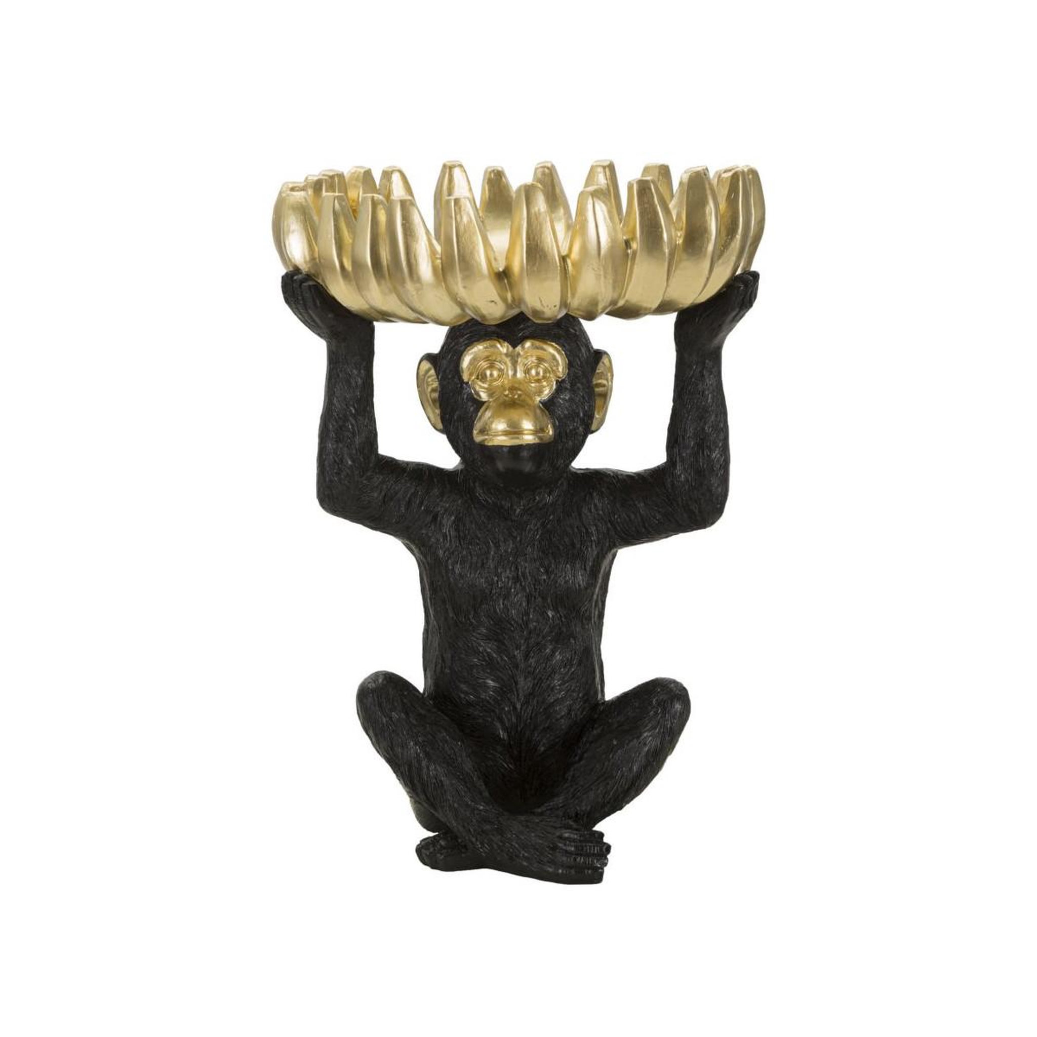 Paris Prix Vide-poche statuette singe  banane  31cm noir & or