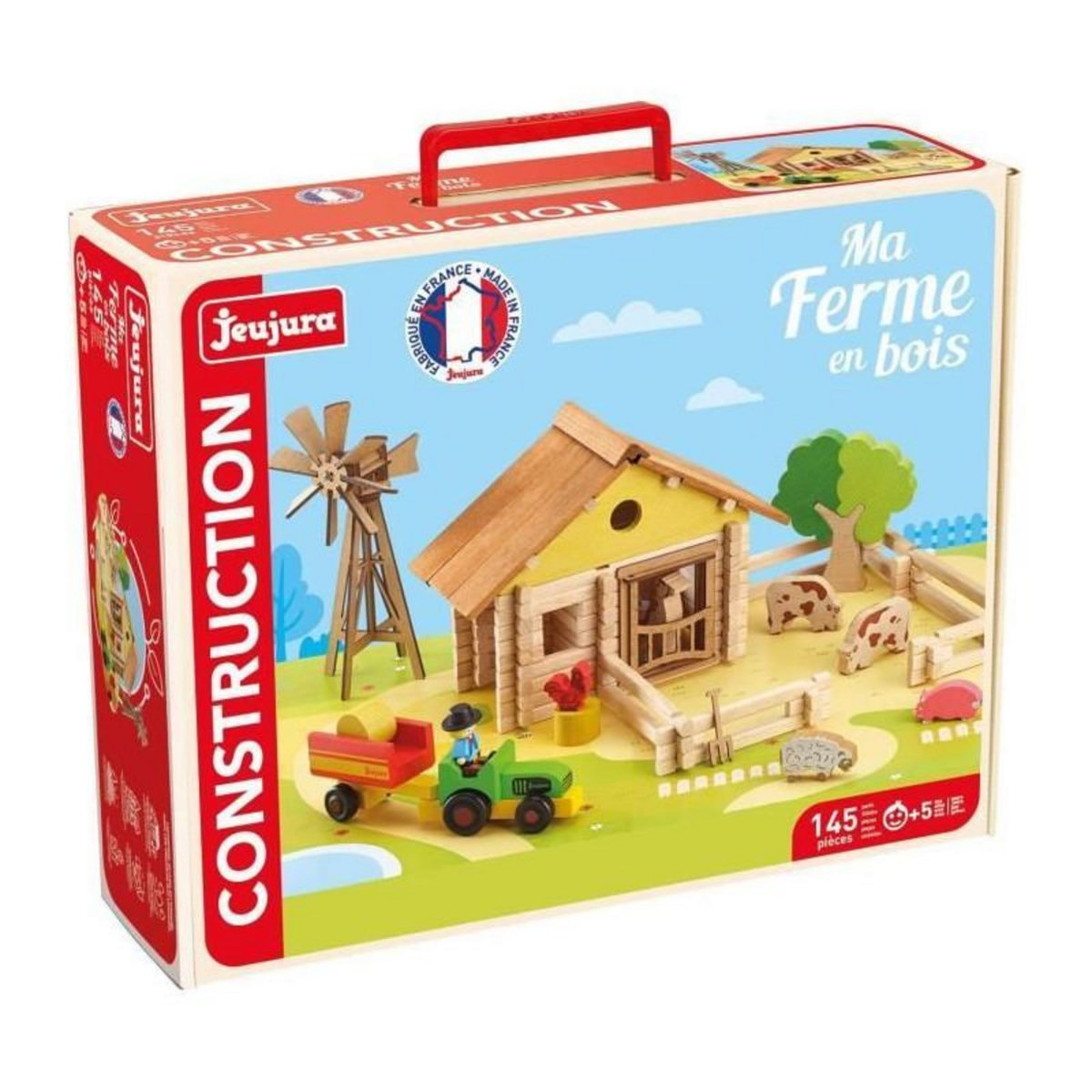 JeuJura Jeu de construction Jeujura Ma Ferme en bois 145 pièces