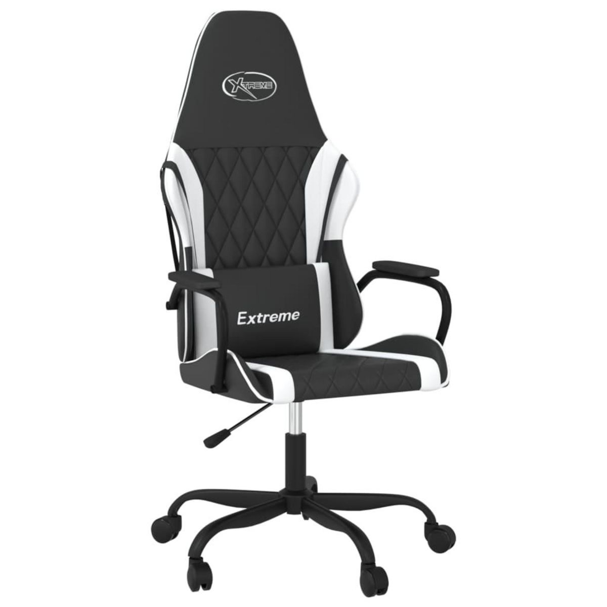 VIDAXL Chaise de jeu Noir et blanc Similicuir