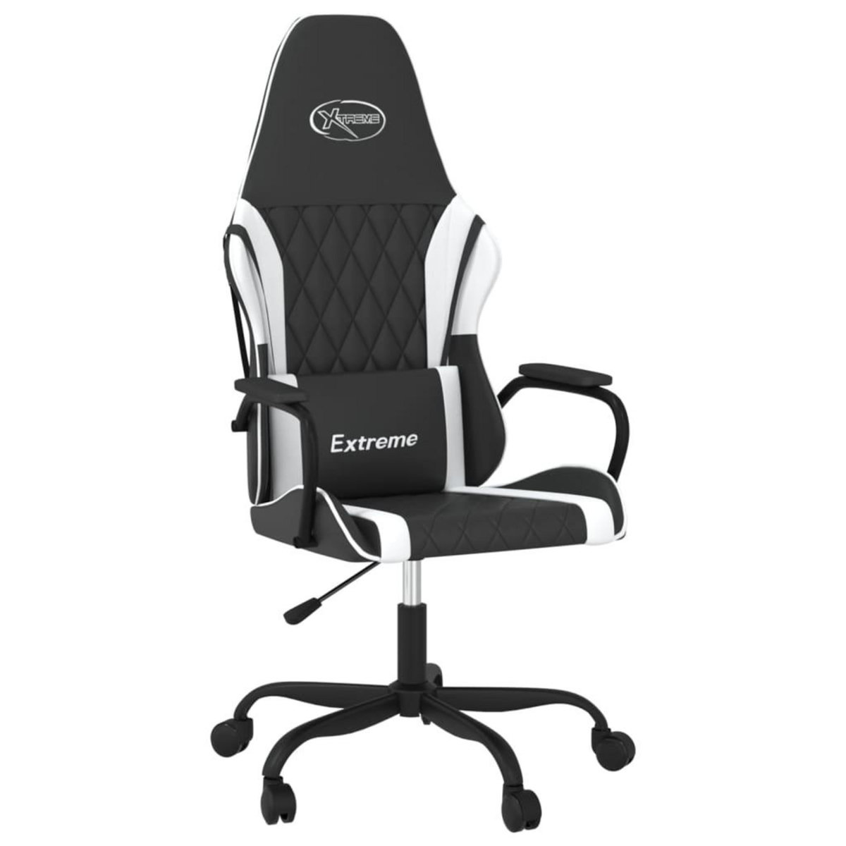 VIDAXL Chaise de jeu Noir et blanc Similicuir