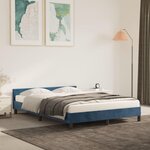VIDAXL Cadre de lit sans matelas bleu fonce 140x200 cm velours