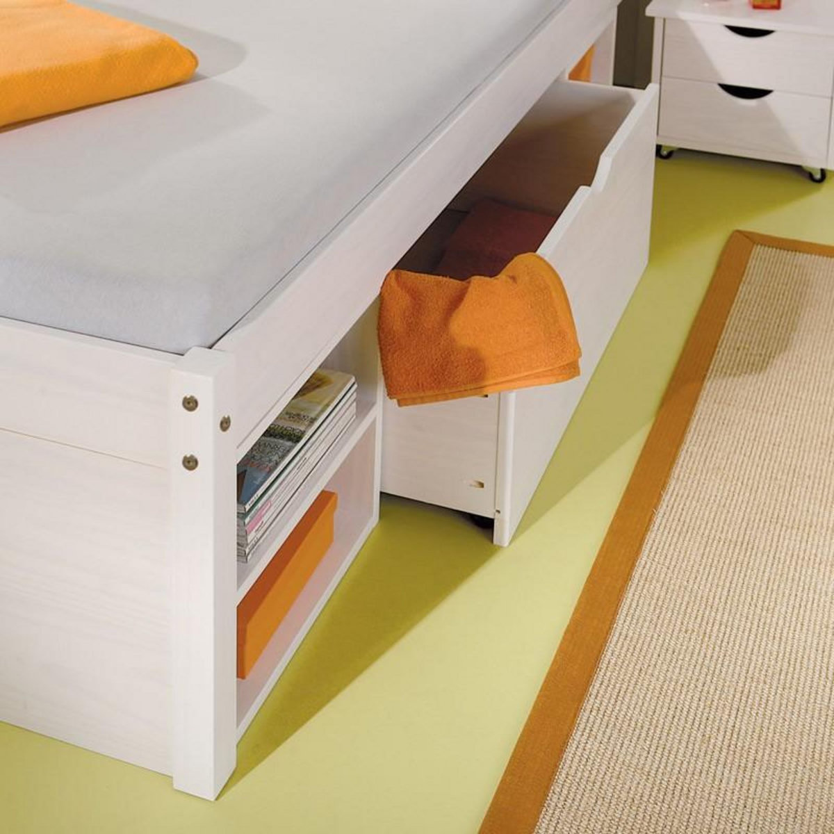 Paris Prix Lit Multi-Rangements  Clark  140x190cm Blanc