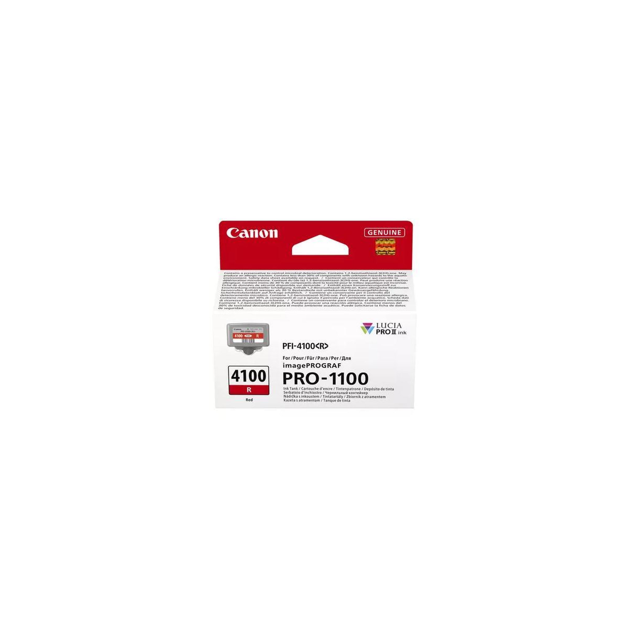 Voir la diapositive 3 : Canon Cartouche d'encre Canon PFI-4100 R - 80 ml - Rouge - Originale