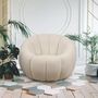 Voir la diapositive 5 : Paris Prix Fauteuil Coquillage Bouclette  Galen  92cm Beige