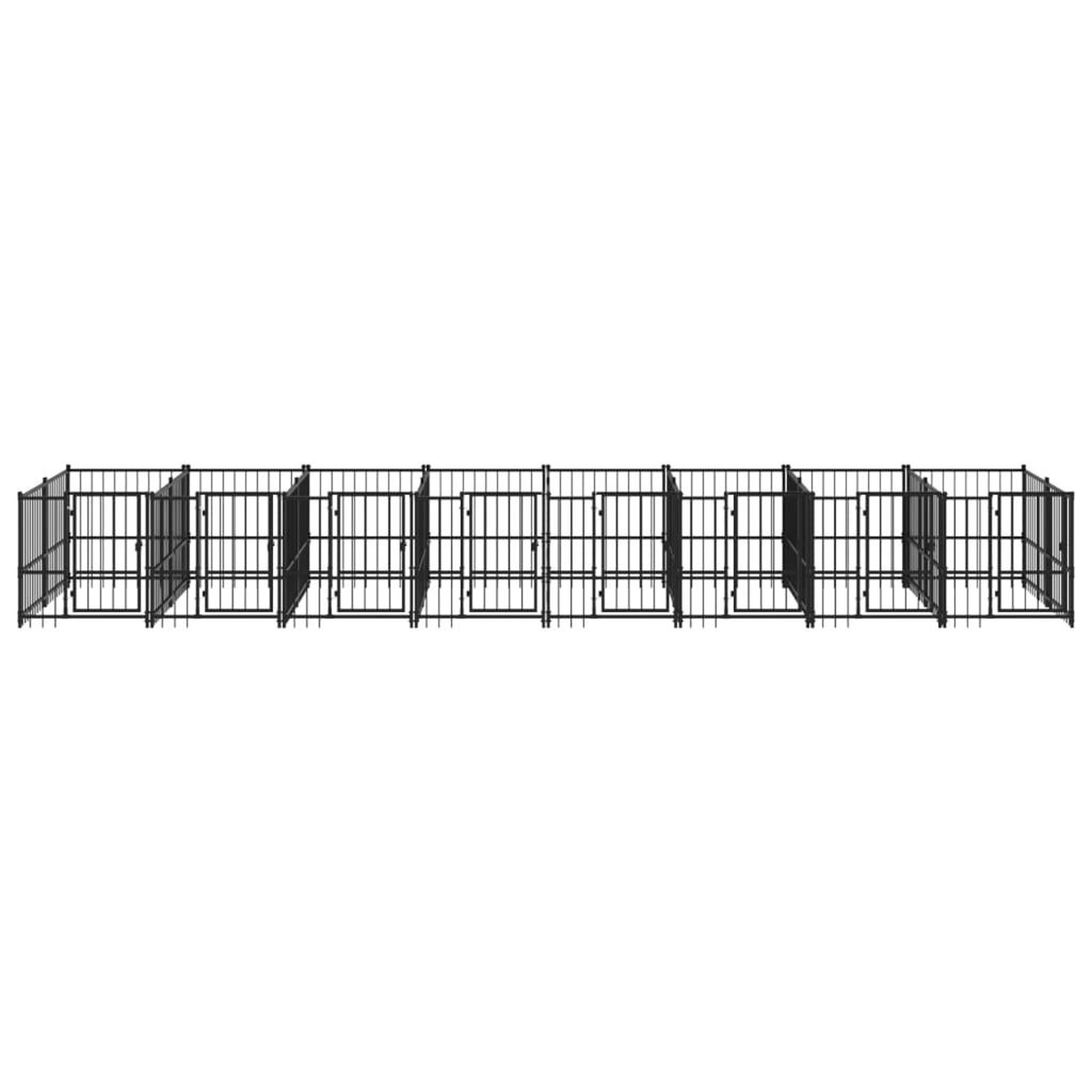Voir la diapositive 3 : VIDAXL Chenil d'exterieur pour chiens Acier 15,02 m²