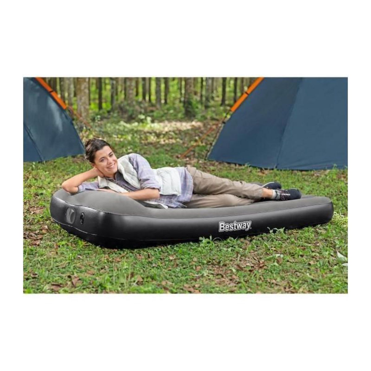 BESTWAY Matelas gonflable - BESTWAY - 671BQ - Tritech Twin - 1 personne, pompe USB intégrée, 1,88 m x 99 cm x 30 cm