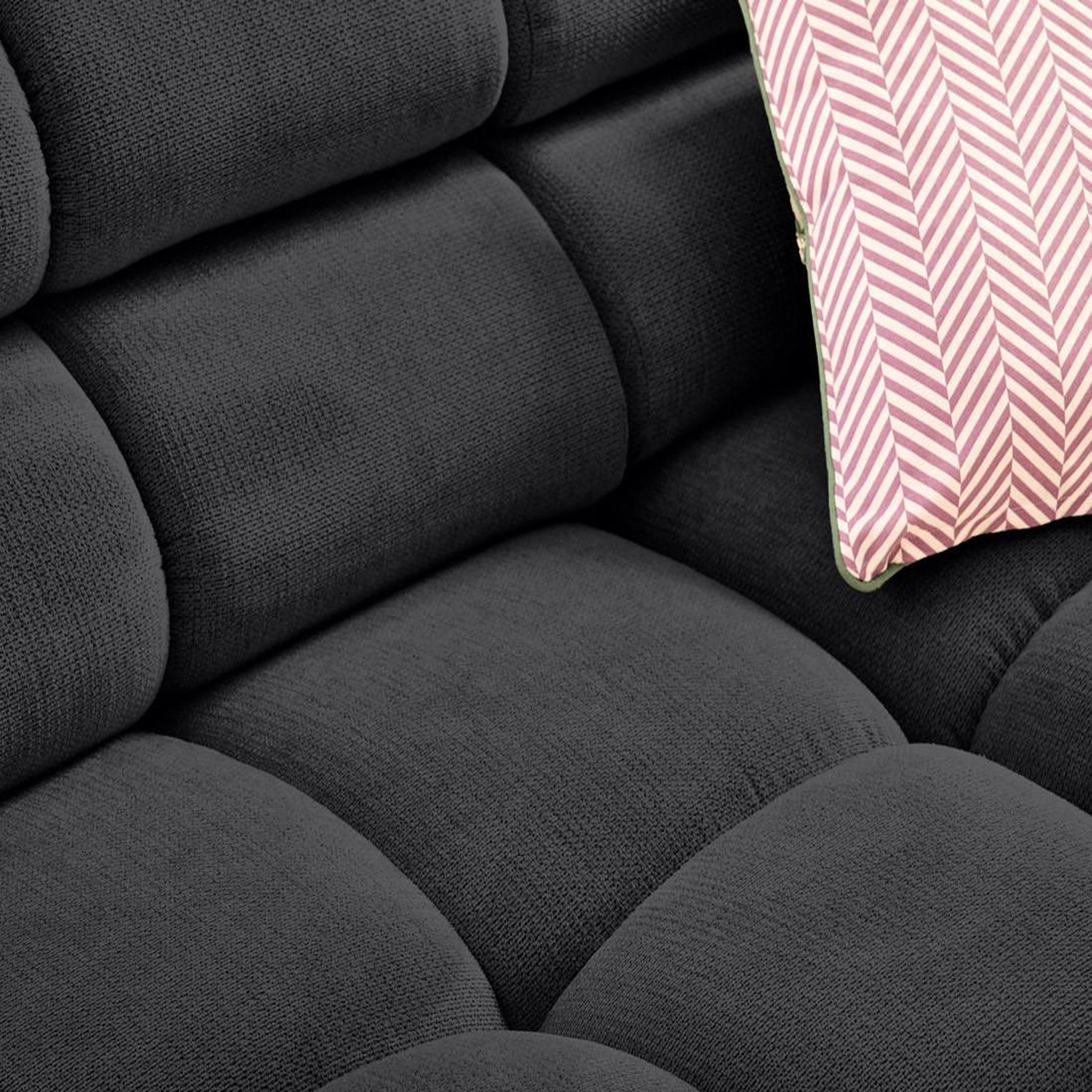 Voir la diapositive 2 : LISA DESIGN Matera - canapé d'angle gauche 4 places avec têtières réglables en tissu texturé