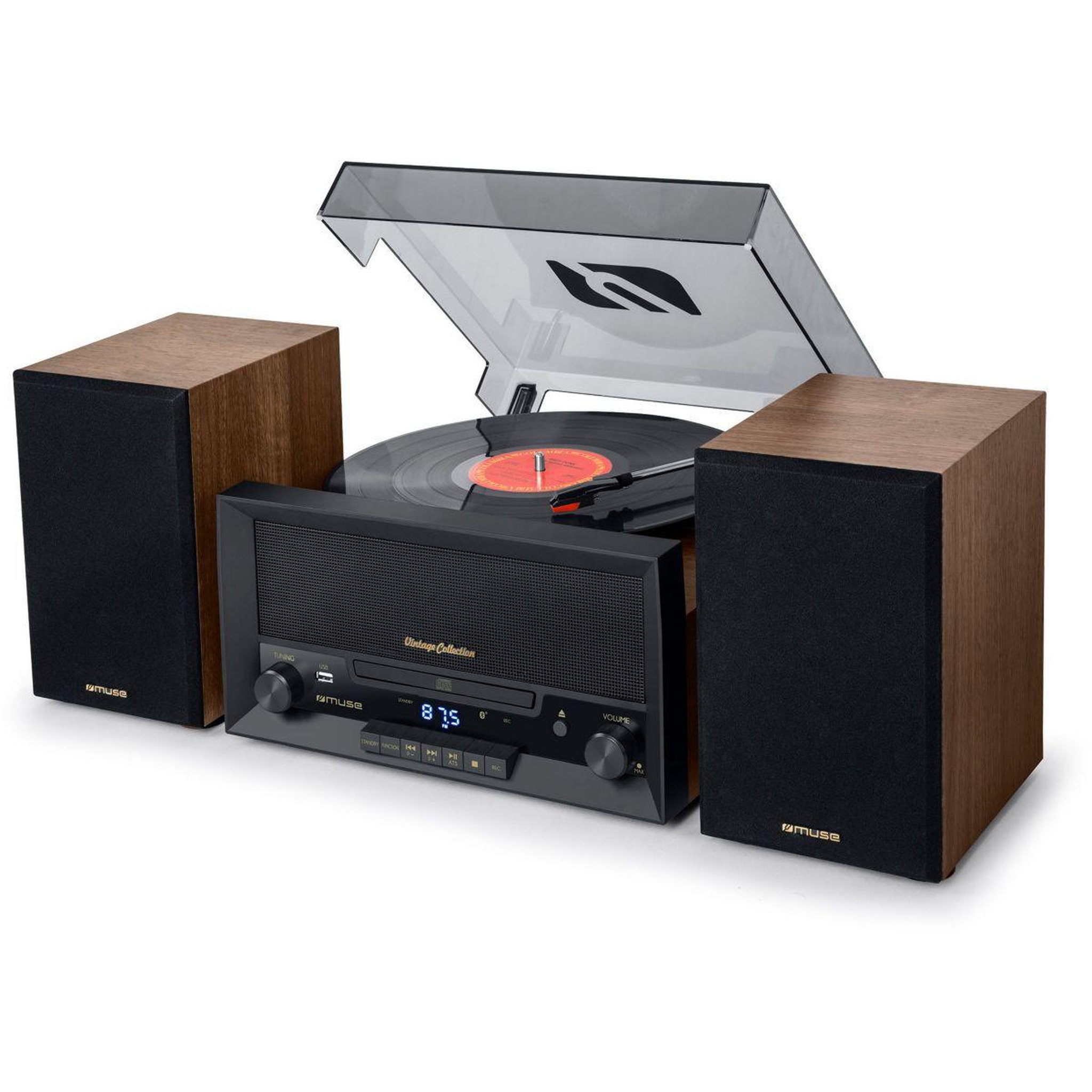 Voir la diapositive 1 : Muse Platine vinyle mt-120 bt bois