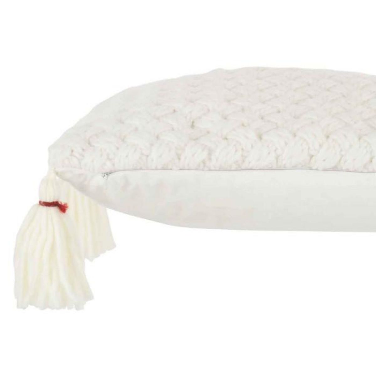 Paris Prix Coussin Déco à Franges  Crochet  40x60cm Blanc