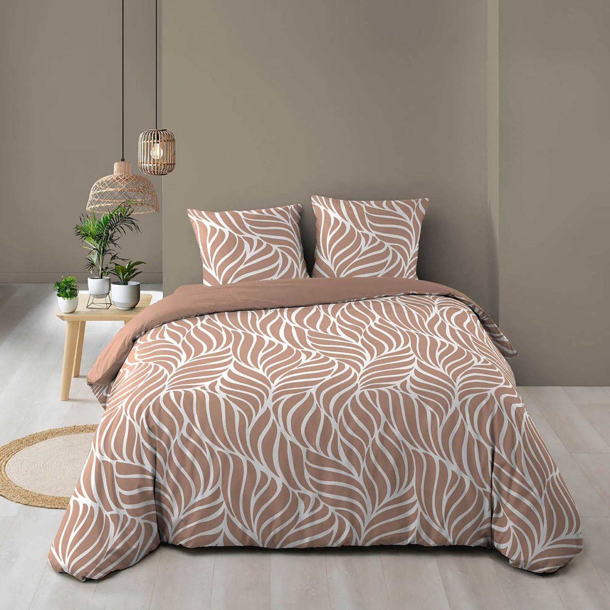 Voir la diapositive 4 : Douceur d'Intérieur Parure de lit 3 pièces  morgane  260x240cm mocha