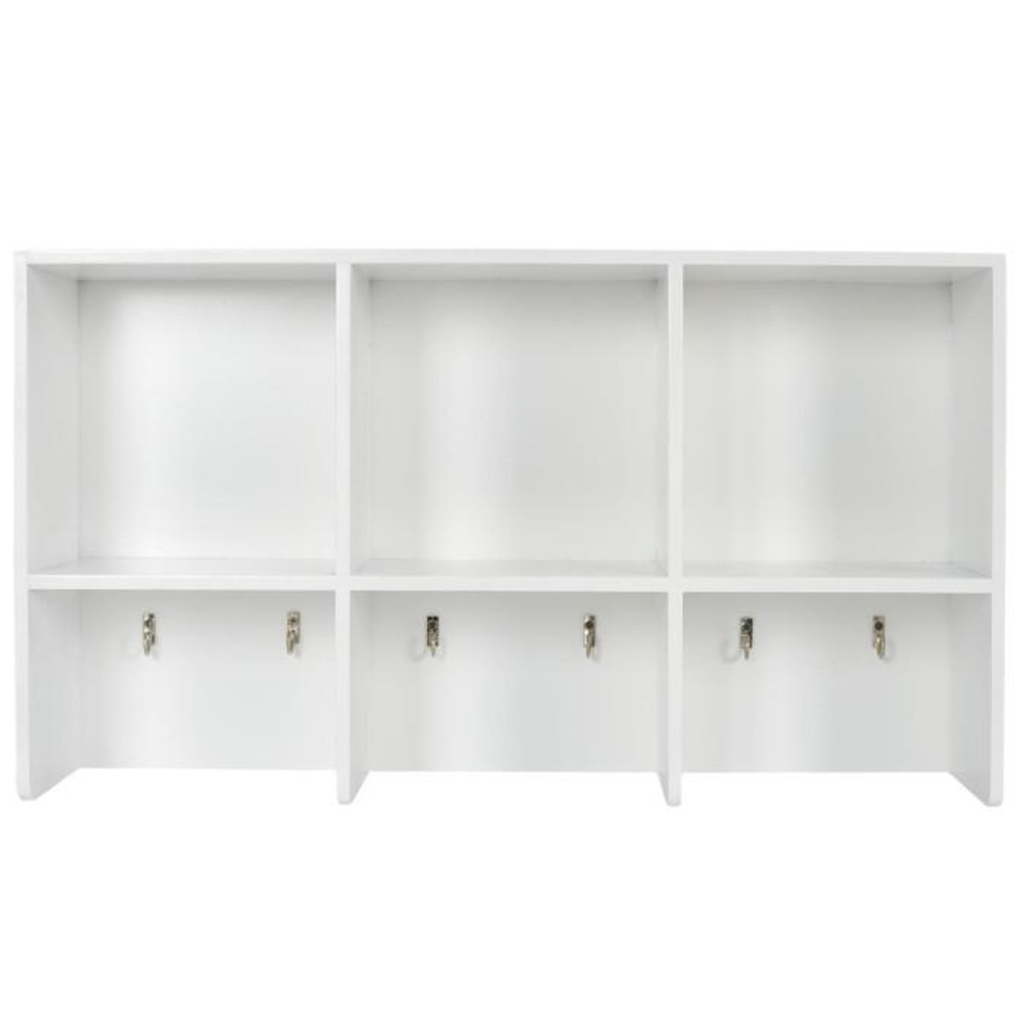 Voir la diapositive 2 : Paris Prix Étagère Murale  6 Crochets  55cm Blanc