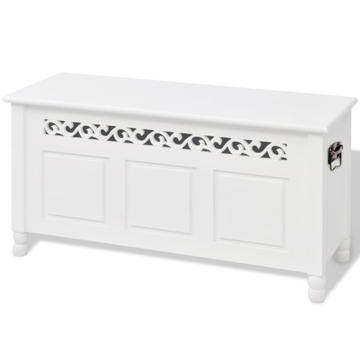 VIDAXL Banc de rangement en style baroque PFDM blanc