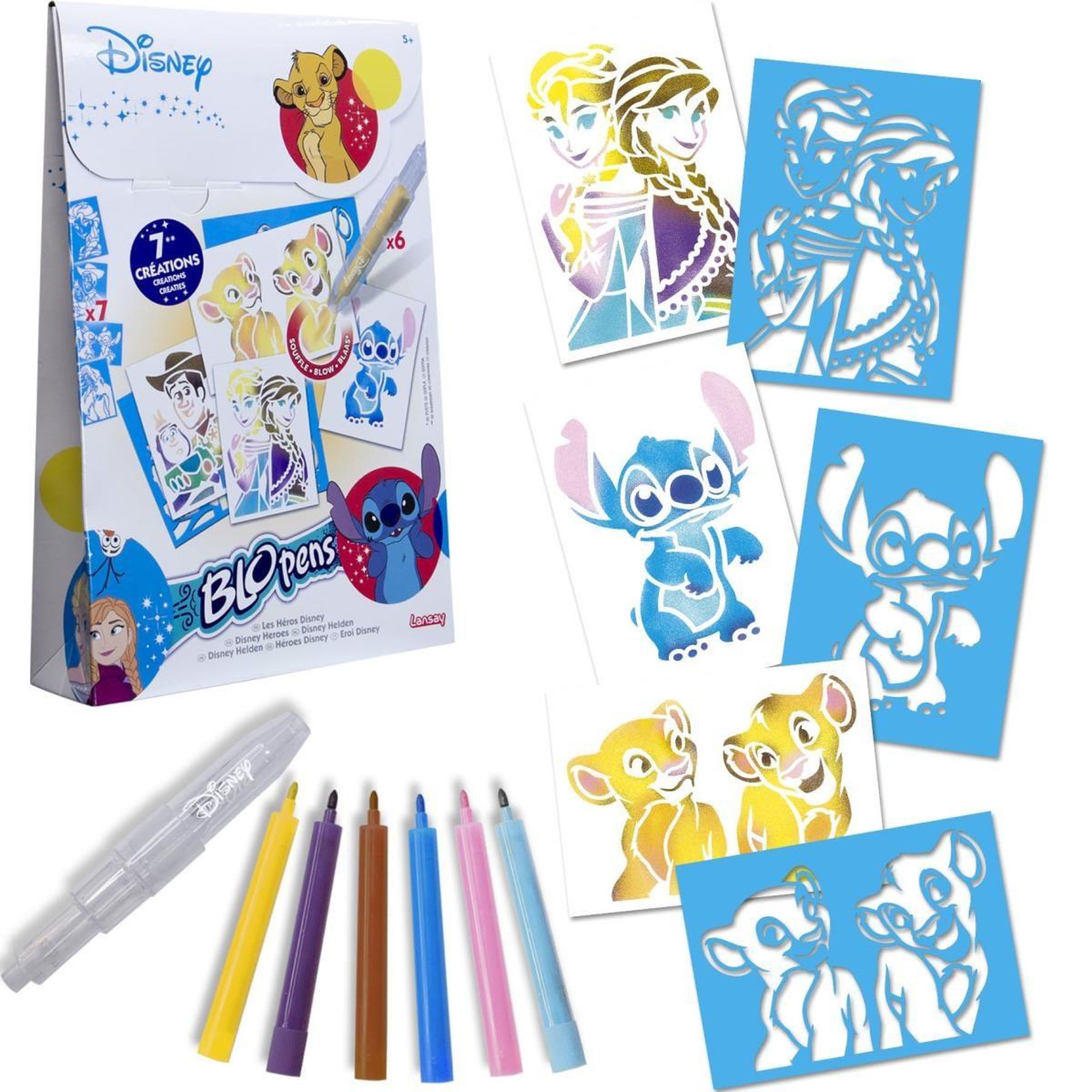 LANSAY Blopens - LANSAY - Les héros Disney - 7 pochoirs - Des 5 ans