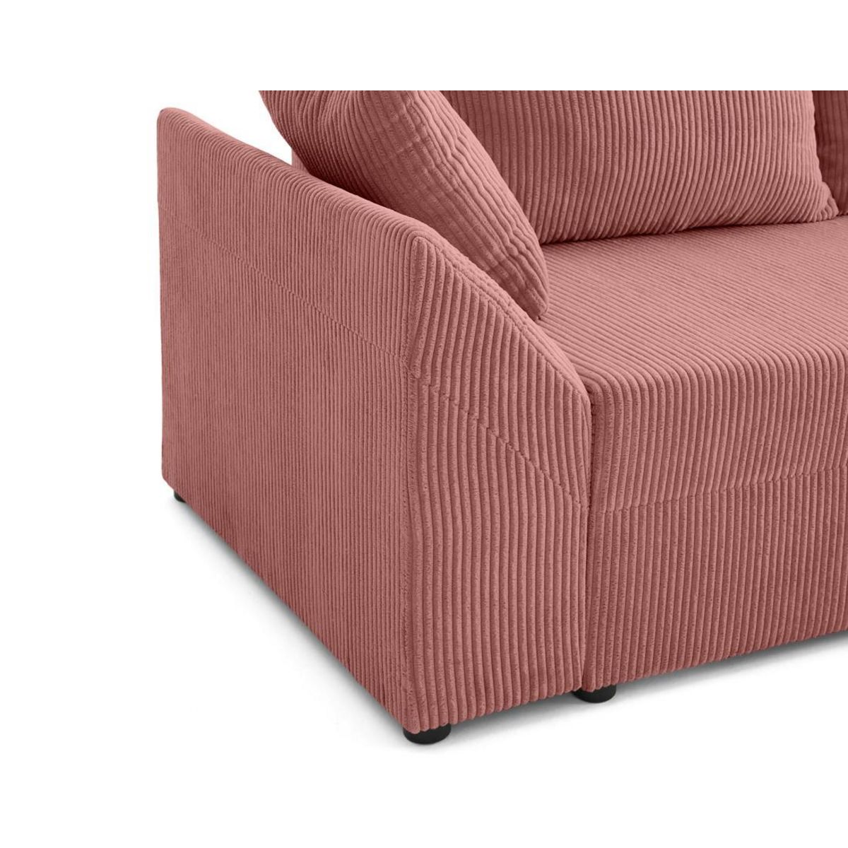 BEST MOBILIER Mike - canapé d'angle réversible - 4 places - convertible avec coffre - en velours côtelé