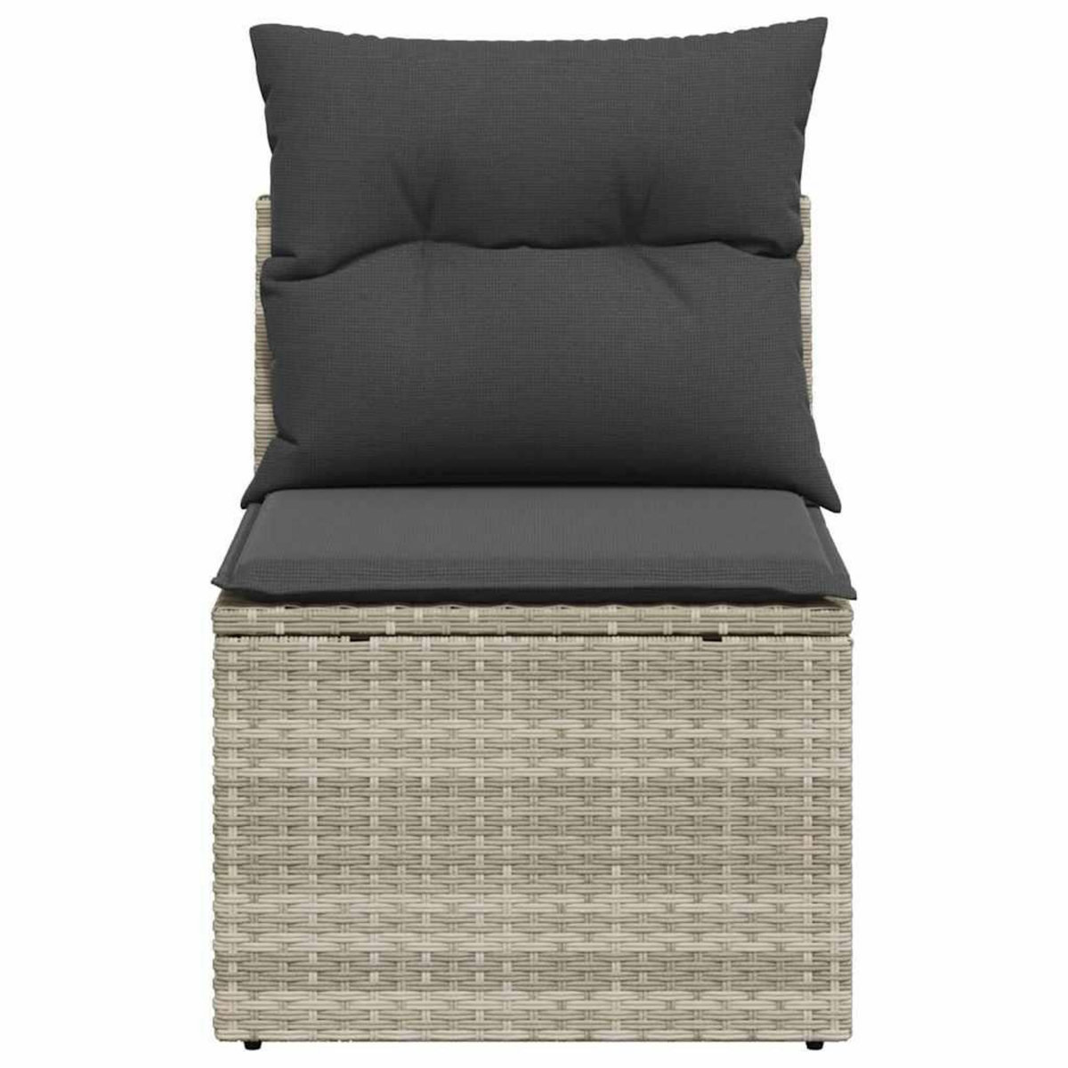 VIDAXL Chaise de jardin sans accoudoirs avec coussins gris clair rotin