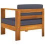 Voir la diapositive 5 : VIDAXL Salon de jardin 9 pcs avec coussins gris fonce Bois d'acacia