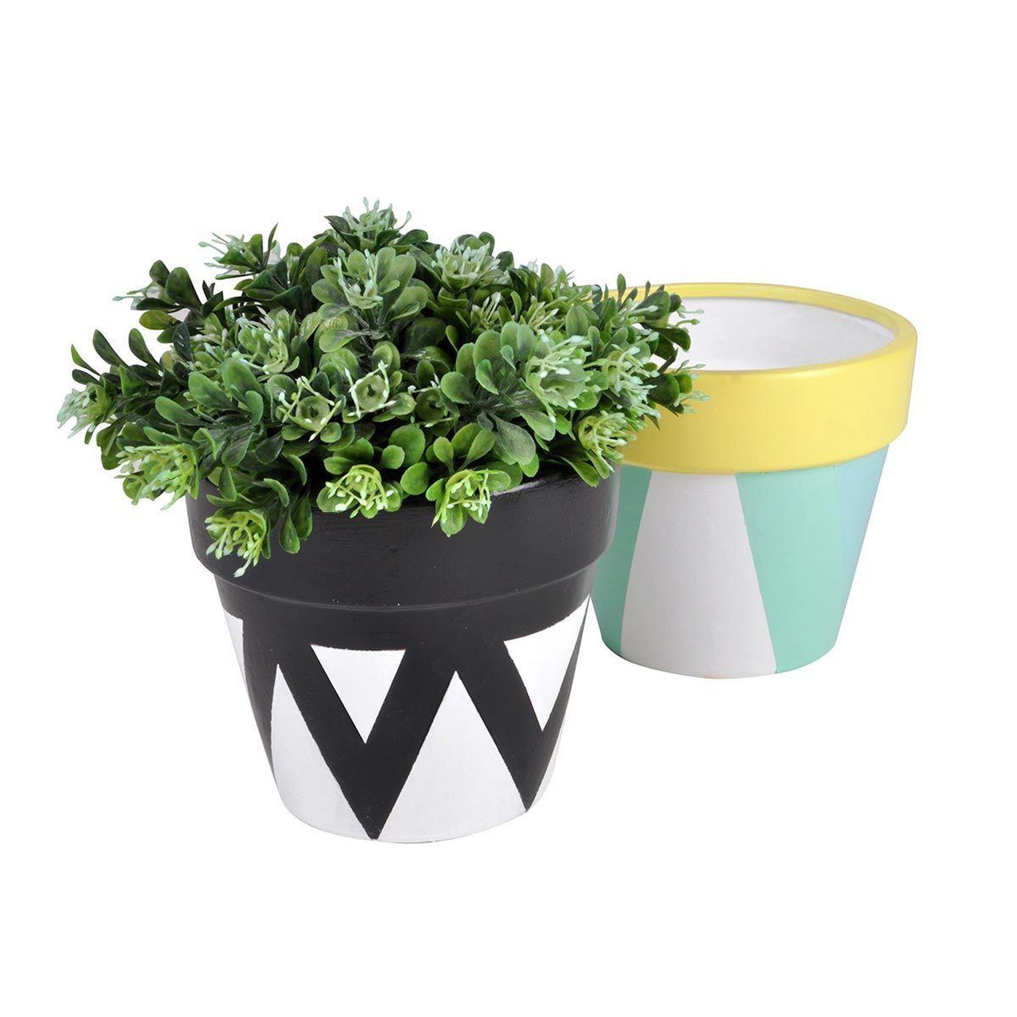 Voir la diapositive 2 : HOMEA Pot de Fleur à Peindre  Céramique  12cm Blanc