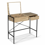 ID MARKET Coiffeuse LUIS miroir rabattable design industriel