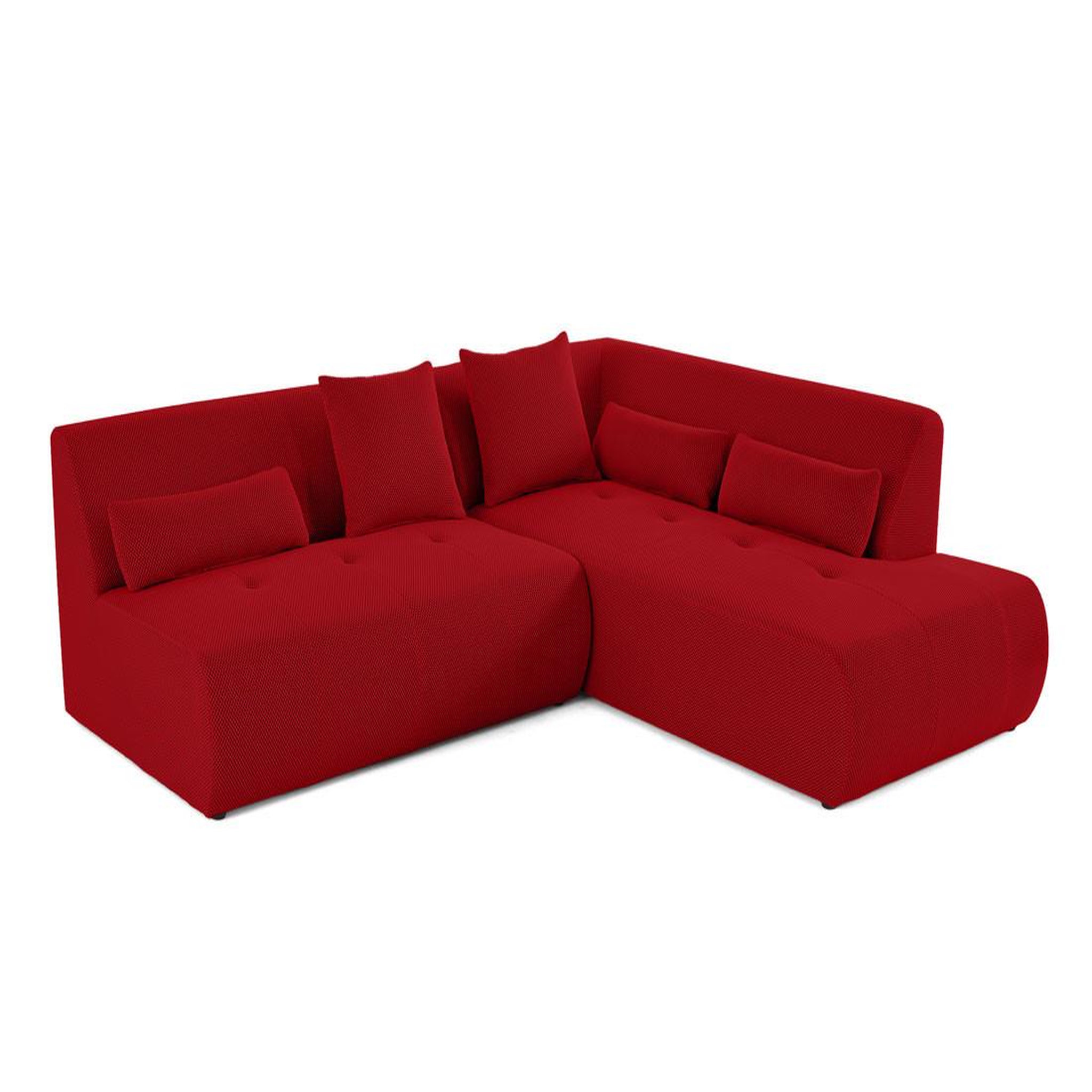 Voir la diapositive 2 : LISA DESIGN Onyx - canapé modulable d'angle droit 5 places - en tissu mailles 3d