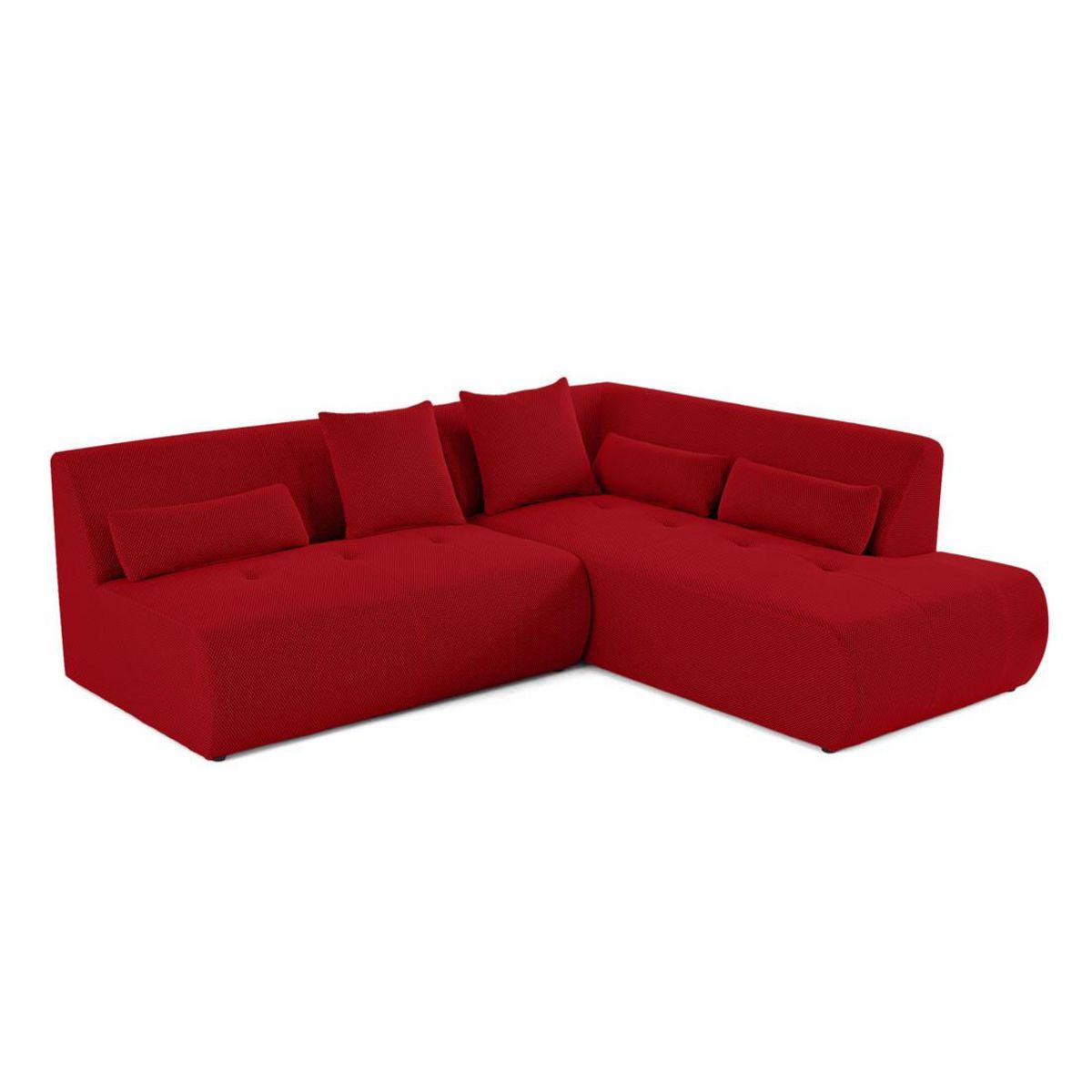 LISA DESIGN Onyx - canapé modulable d'angle droit 5 places - en tissu mailles 3d