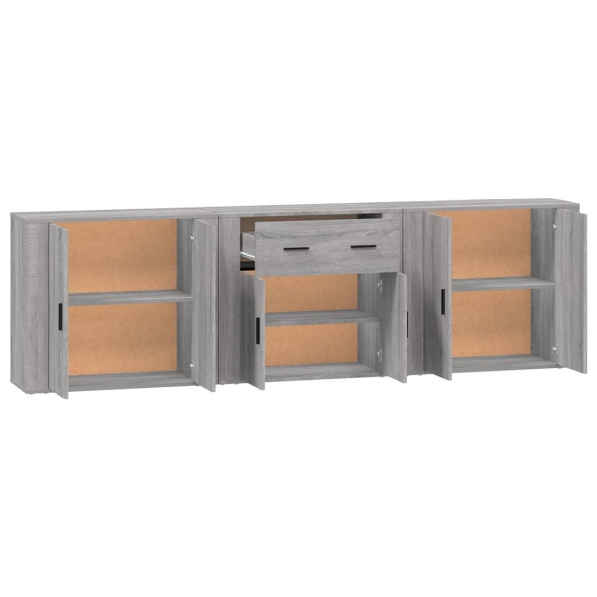 VIDAXL Buffets 3 pcs Sonoma gris Bois d'ingenierie