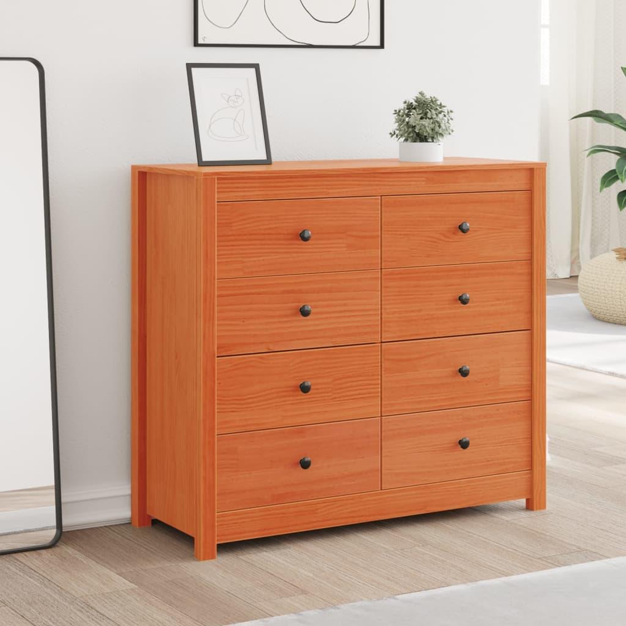 Voir la diapositive 3 : VIDAXL Armoire laterale cire marron 100x40x90 cm bois de pin massif