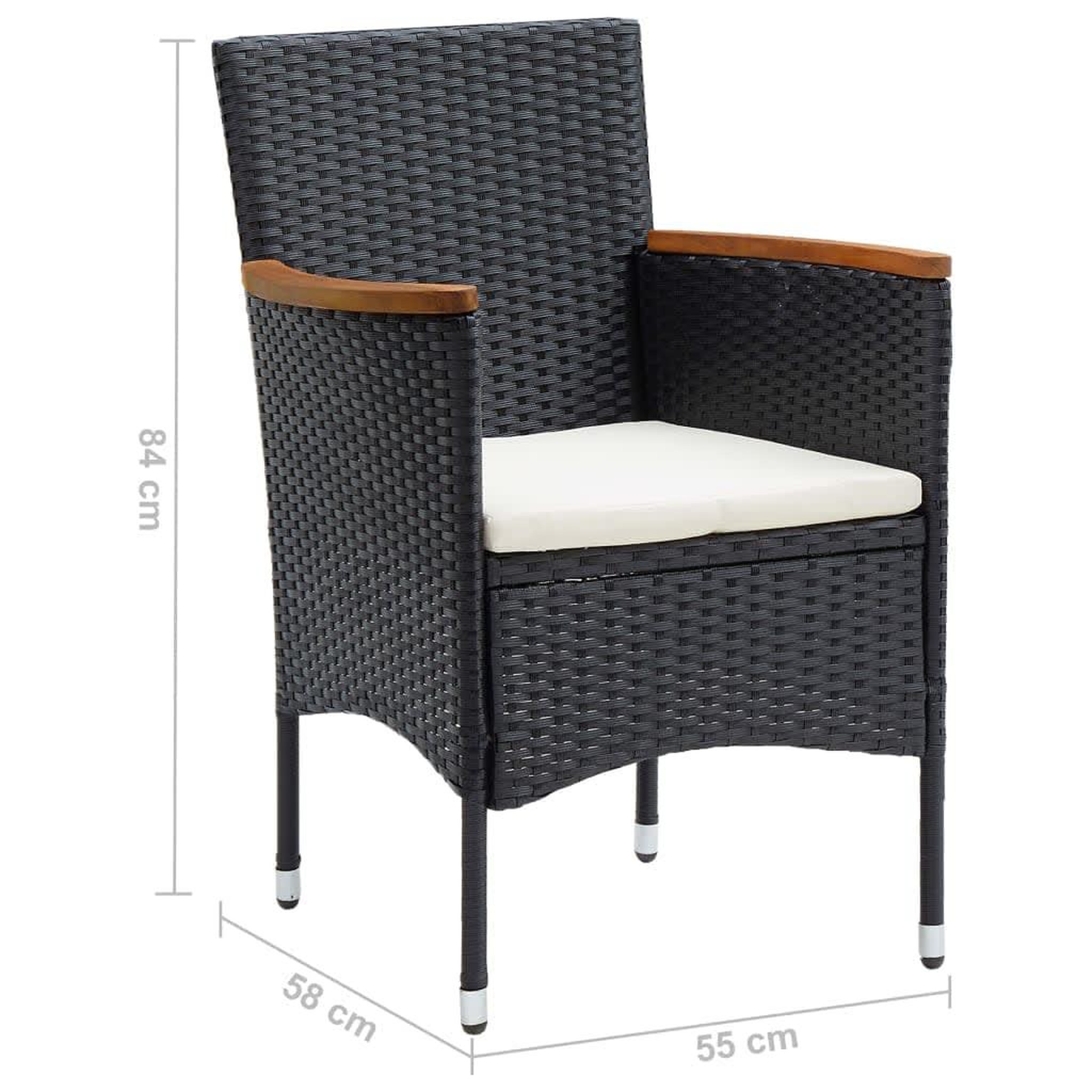 Voir la diapositive 6 : VIDAXL Ensemble a manger de jardin coussins 9pcs Resine tressee Noir