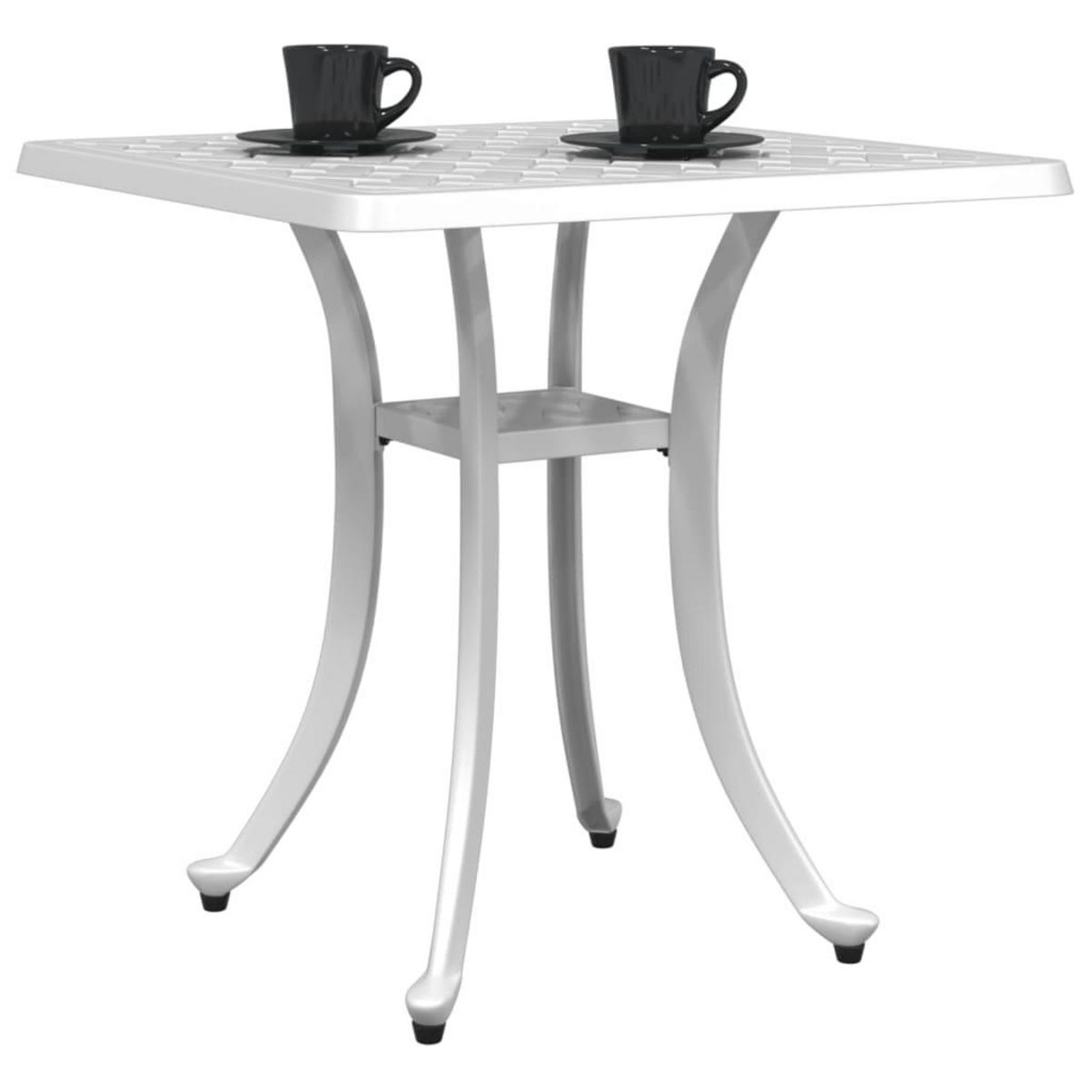 VIDAXL Table de jardin blanc 53x53x53 cm aluminium coule