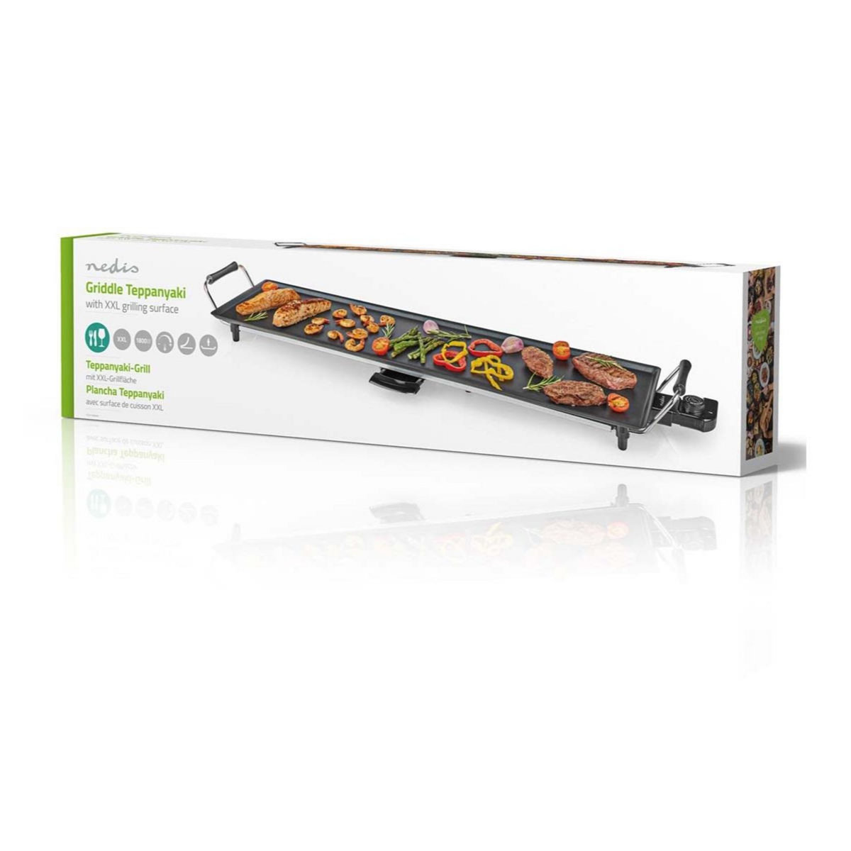 NEDIS Plancha teppanyaki 1800w 90x23 cm - FCTE110EBK90