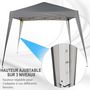 Voir la diapositive 4 : OUTSUNNY Tonnelle barnum de jardin pop-up pliant 2,4L x 2,4l x 2,5H m acier polyester imperméabilisé anti UV avec sac de transport gris