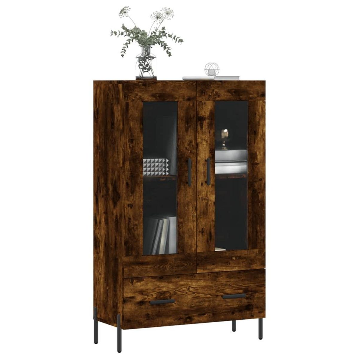 VIDAXL Buffet haut chene fume 69,5x31x115 cm bois d'ingenierie