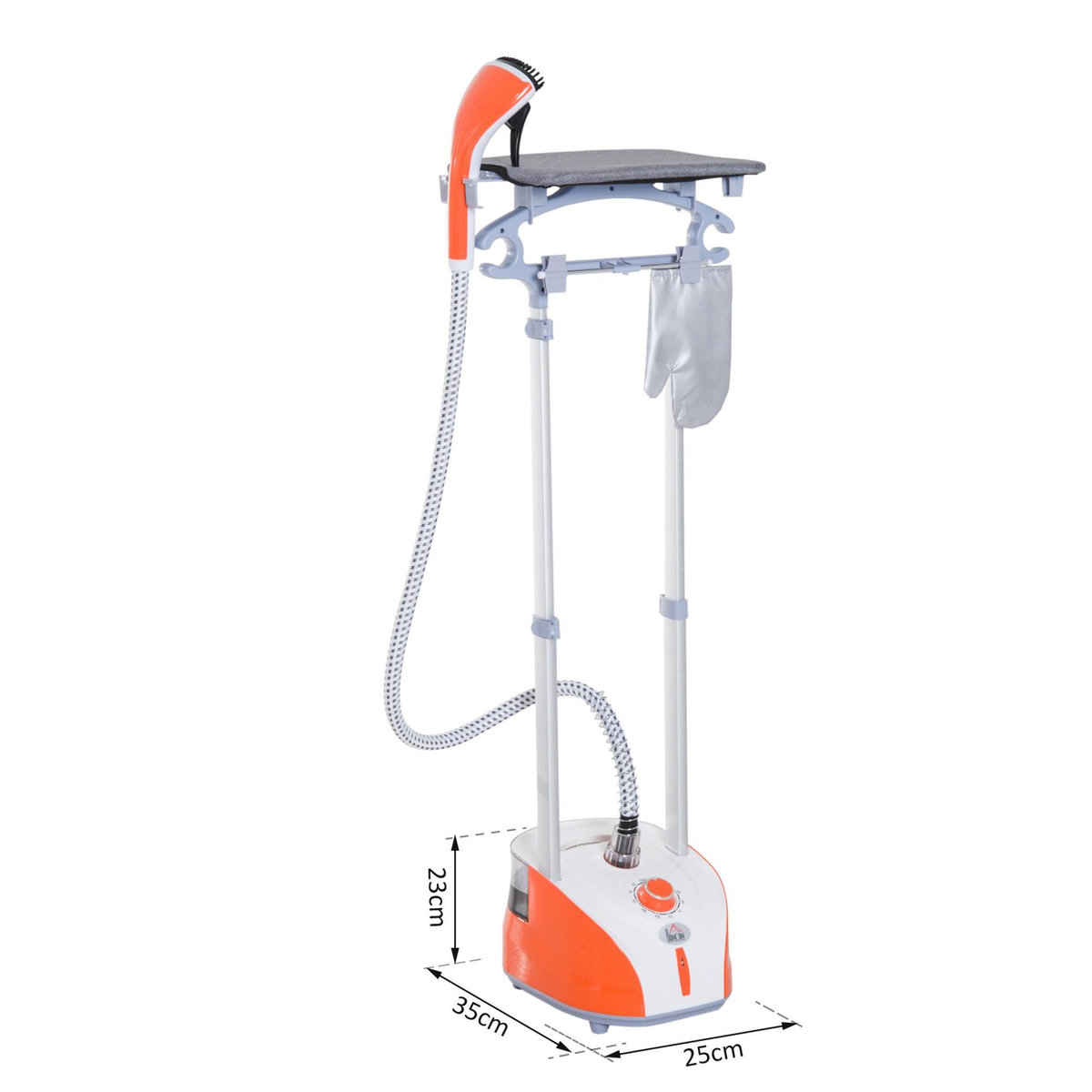 HOMCOM Défroisseur à vêtements 1950 W planche à repasser intégrée réservoir d'eau 2 L tige telescopique gant + cintre fournis