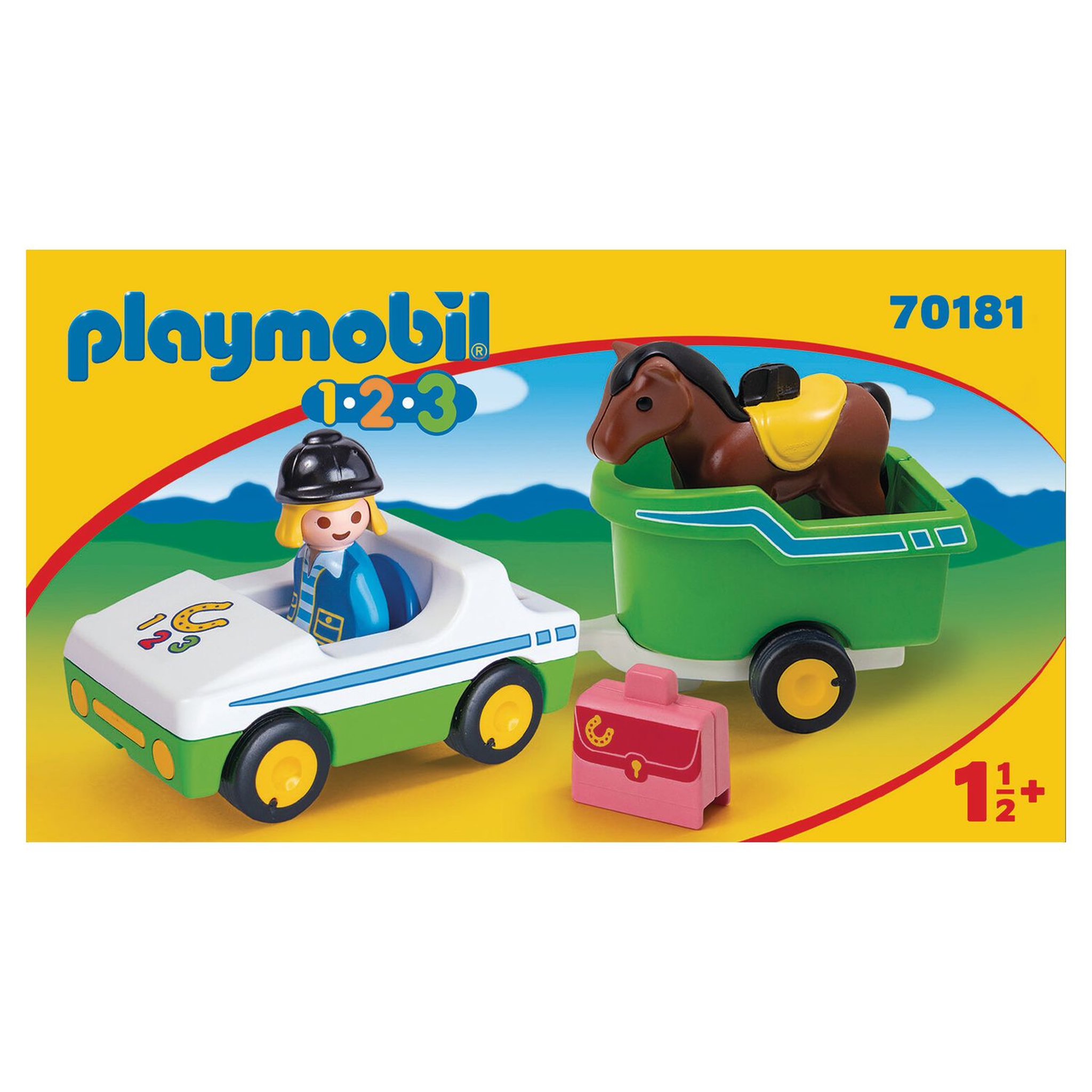 Voir la diapositive 2 : PLAYMOBIL 70181- 1.2.3 - Cavalière + voiture