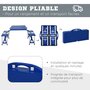 HOMCOM Table de camping pique-nique pliante portable en plastique avec 4 sieges bleu
