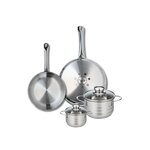 ELO Ensemble de 2 Poêles de cuisson 24 et 28 cm et 2 faitouts 12 et 16 cm Elo Profi Brillant