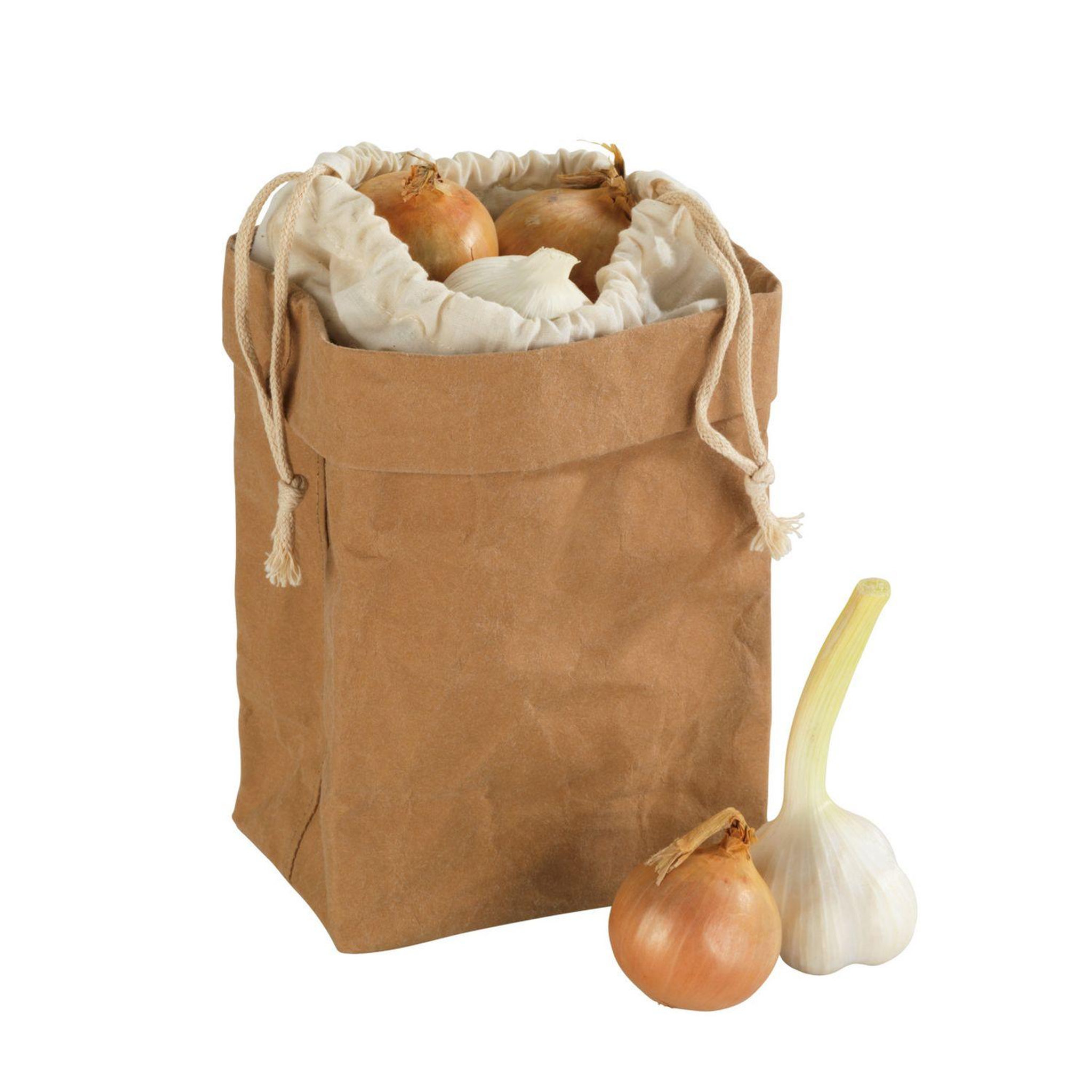 Voir la diapositive 2 : Wenko Sac de conservation pour aliments - 16 x h. 27 cm - marron