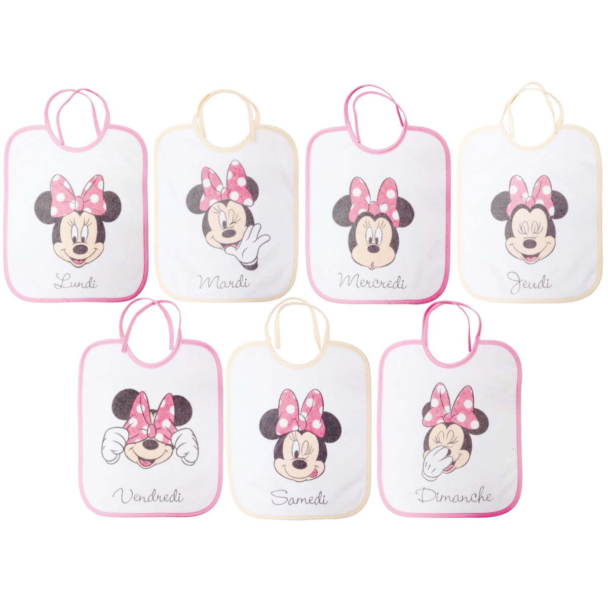 Babycalin Lot de 7 bavoirs semainier Disney - Minnie
