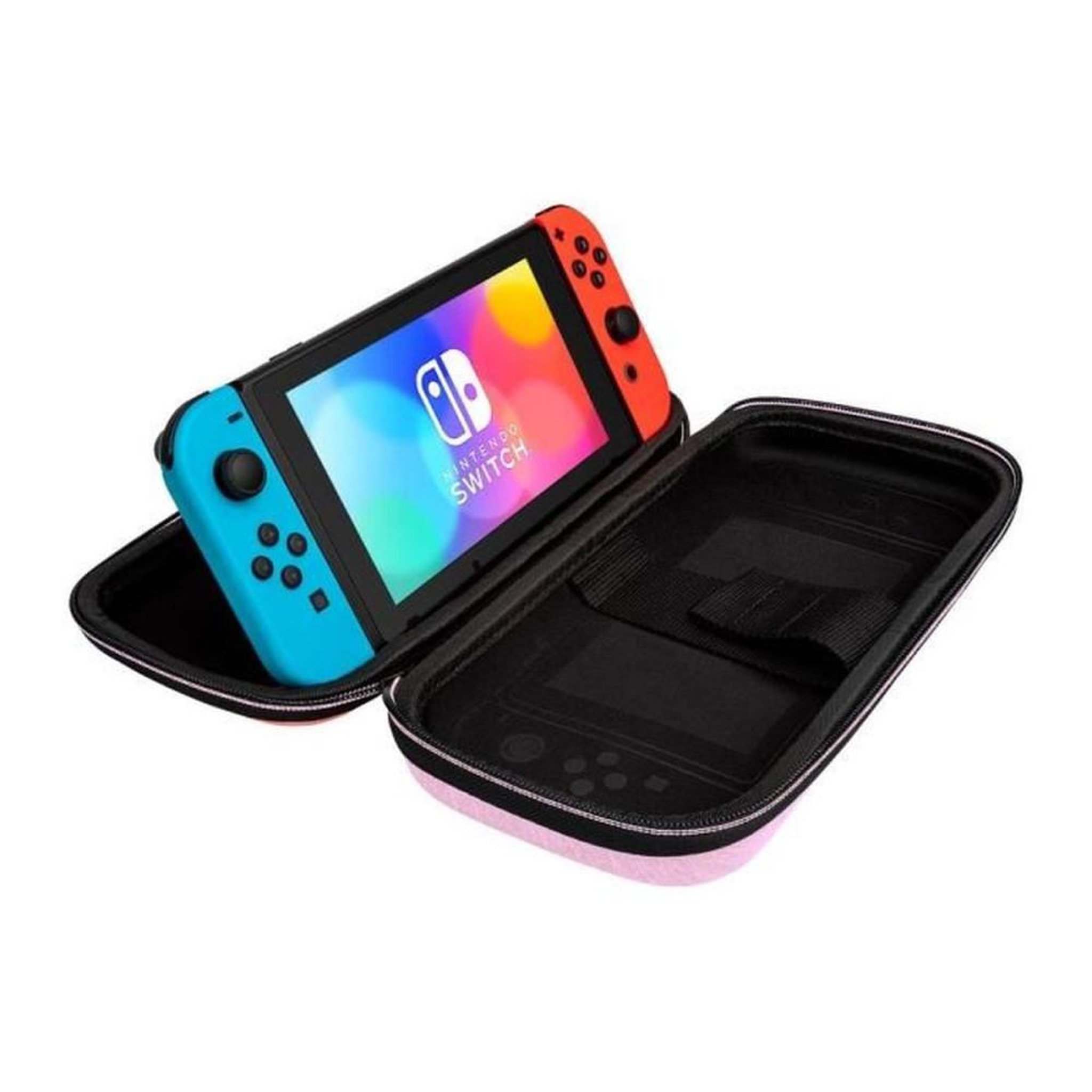 Voir la diapositive 2 : PDP Boîtier de voyage slim Animal Crossing Isabelle pour Nintendo Switch, Switch Lite et Switch OLED, coque robuste anti-rayures orange et rose, fermeture zippée, sangle nylon