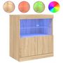 Voir la diapositive 2 : VIDAXL Buffet avec lumieres LED chene sonoma 60x37x67 cm