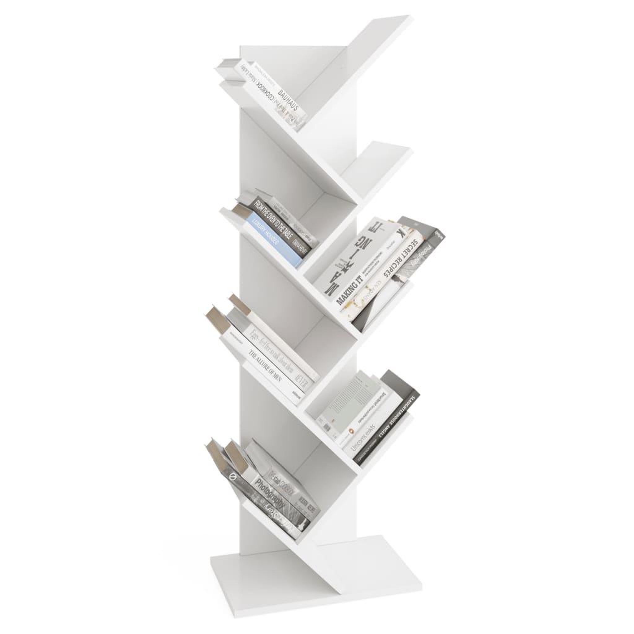 Voir la diapositive 3 : FMD FMD Etagere geometrique sur pied a livres Blanc