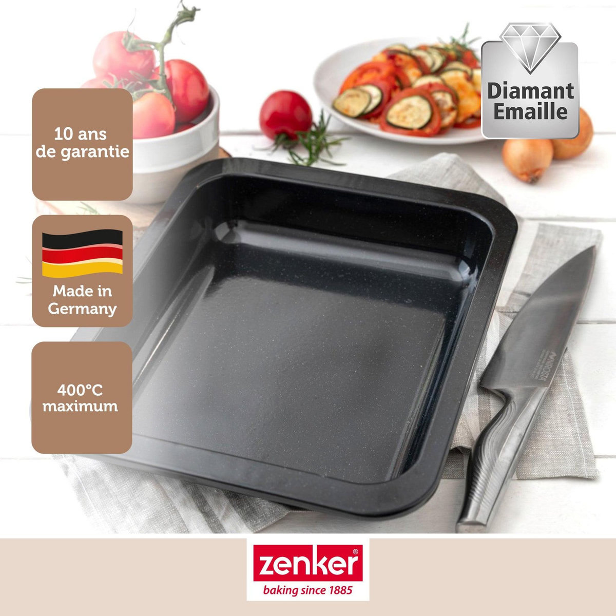 ZENKER Lot de 2 plats à four rectangulaires 40 x 34 cm et 33 x 25 cm Zenker Special Cooking