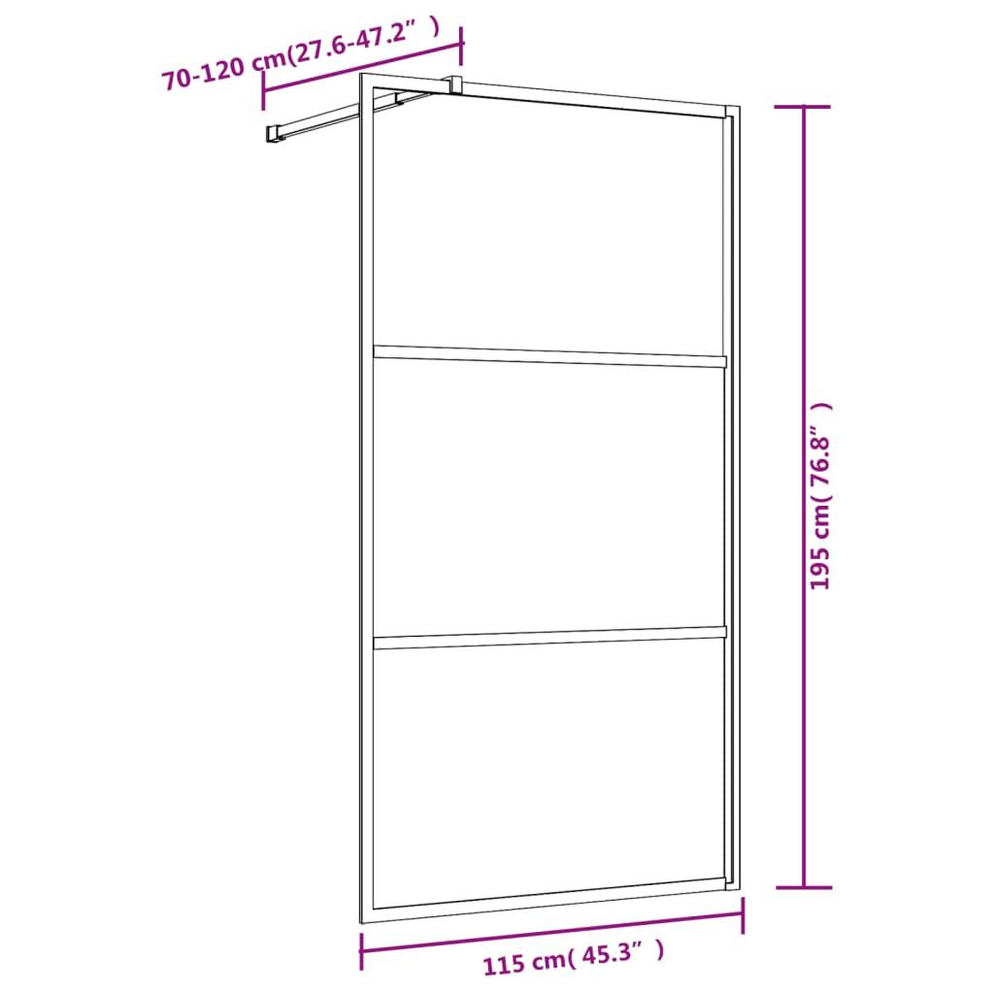 Voir la diapositive 6 : VIDAXL Paroi de douche avec verre ESG transparent dore 115x195 cm