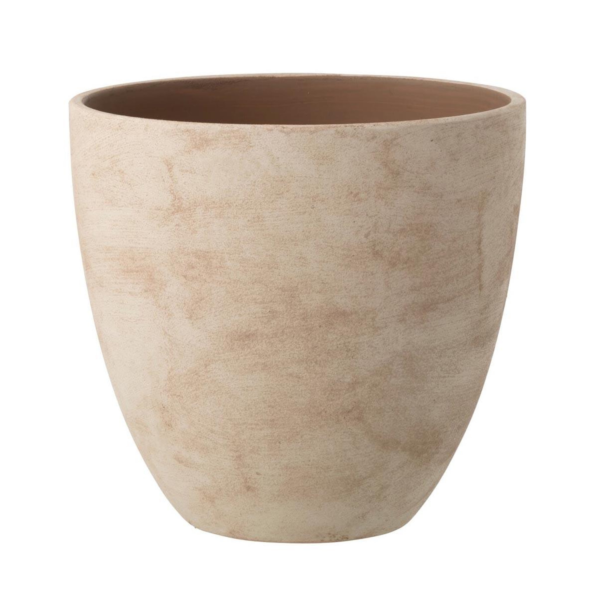 J-LINE Cache-pot rond en céramique  terra  30cm beige