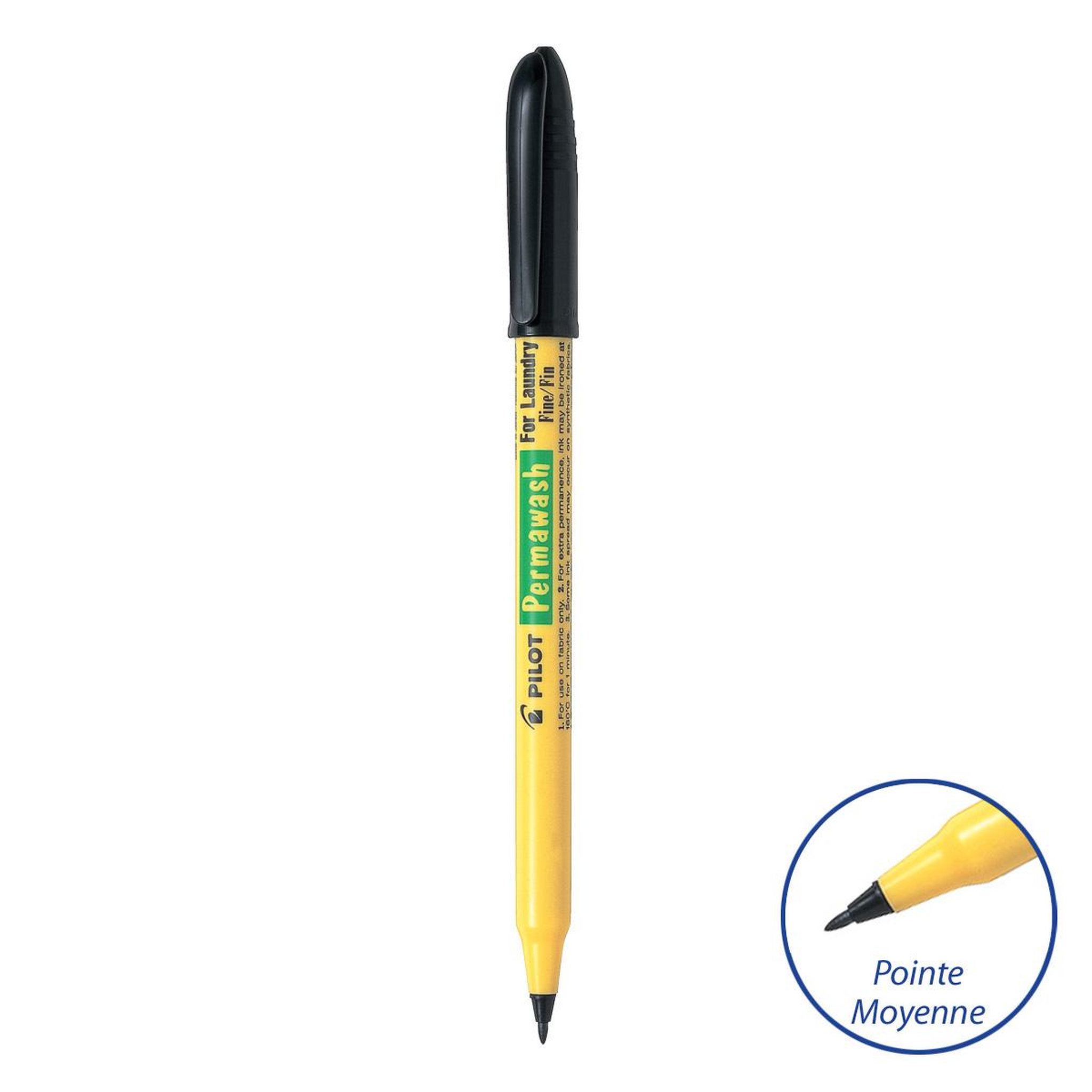 Voir la diapositive 2 : PILOT  Marqueur textile Permawash noir